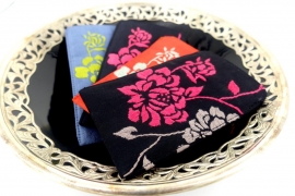 Embroidered phone cover in taffeta